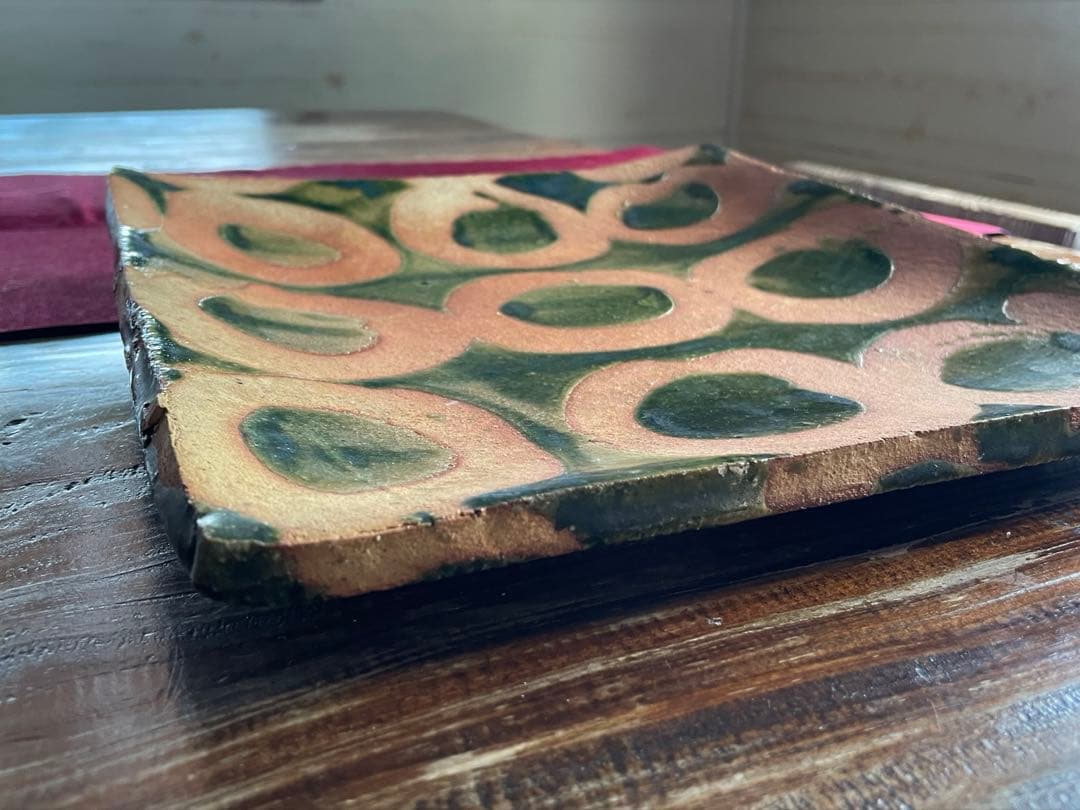 大嶺實清さんの角皿　登窯作品 沖縄 大嶺實清さん 白釉 長方形 角皿 大嶺工房 やちむん≪送料無料