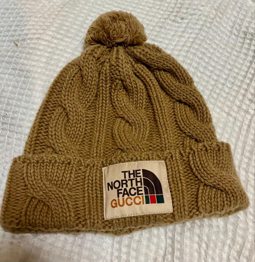 最終価格　GUCCI x THE NORTH FACE ニット帽 Mサイズ gucci the north face ニット帽 黒